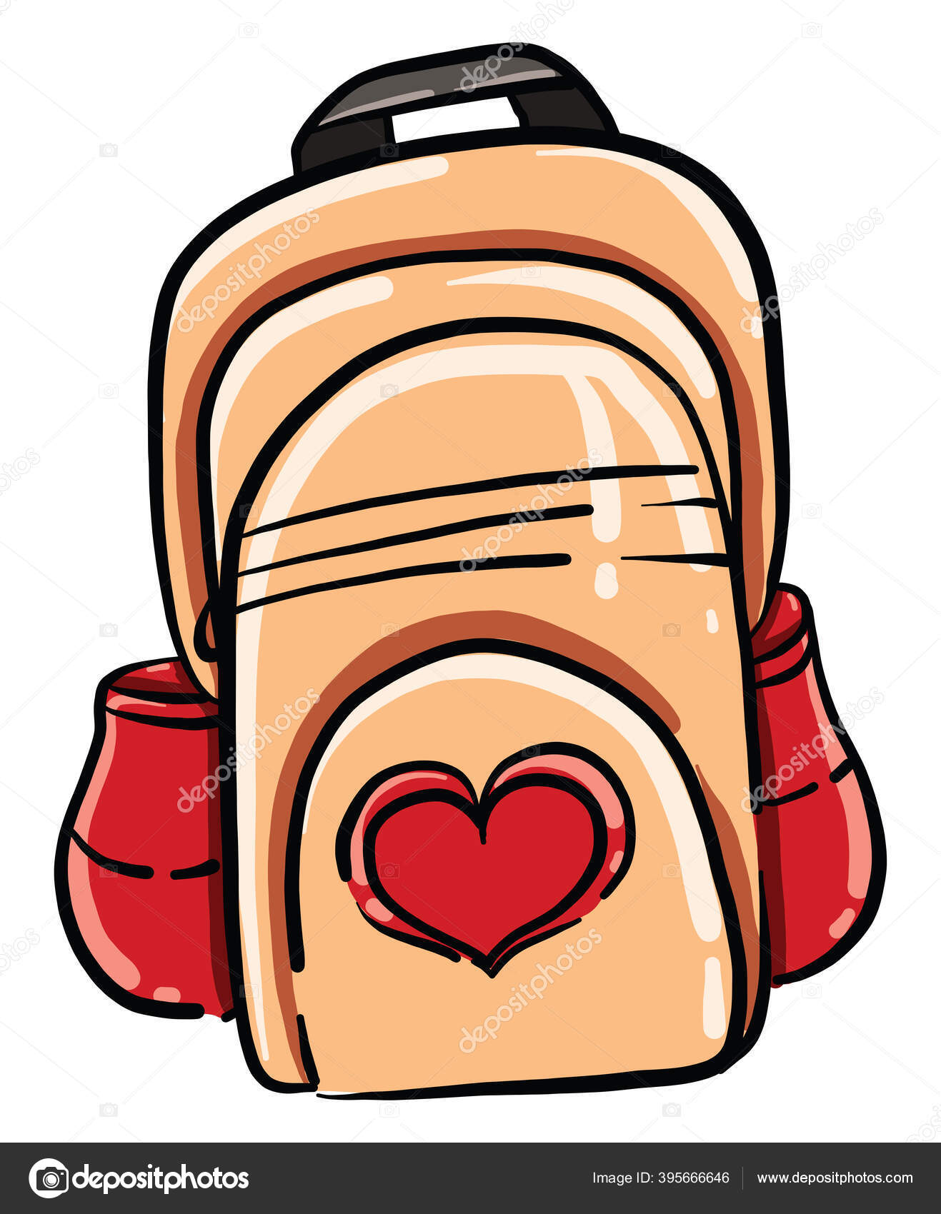 Backpack Heart Illustration Vector White Background Stock Vector Image