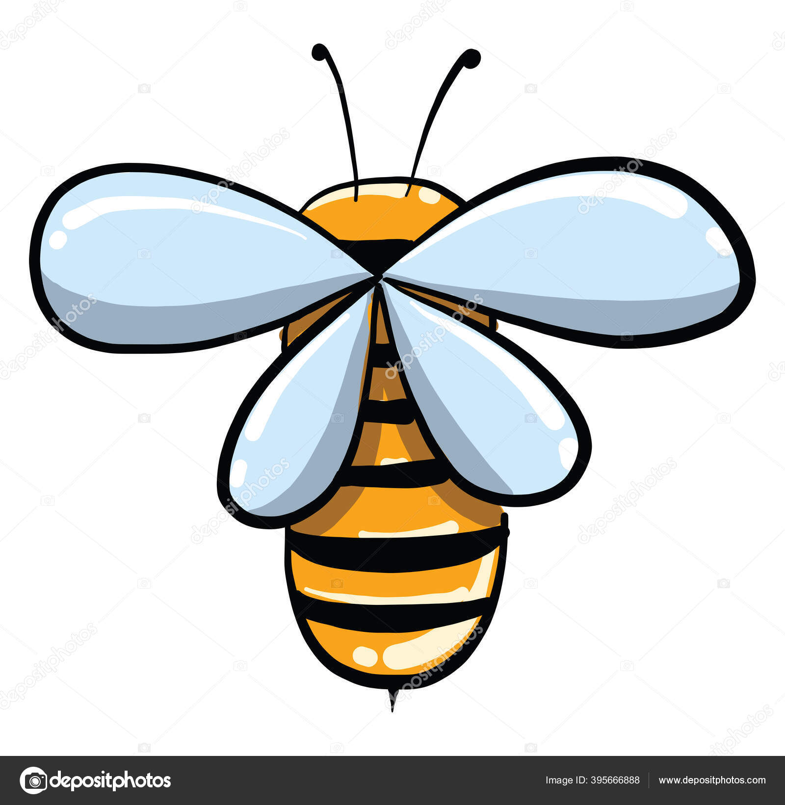 꿀벌이 날아다니고 스톡 벡터 - ©Morphart 395666888, image size:1600x1641