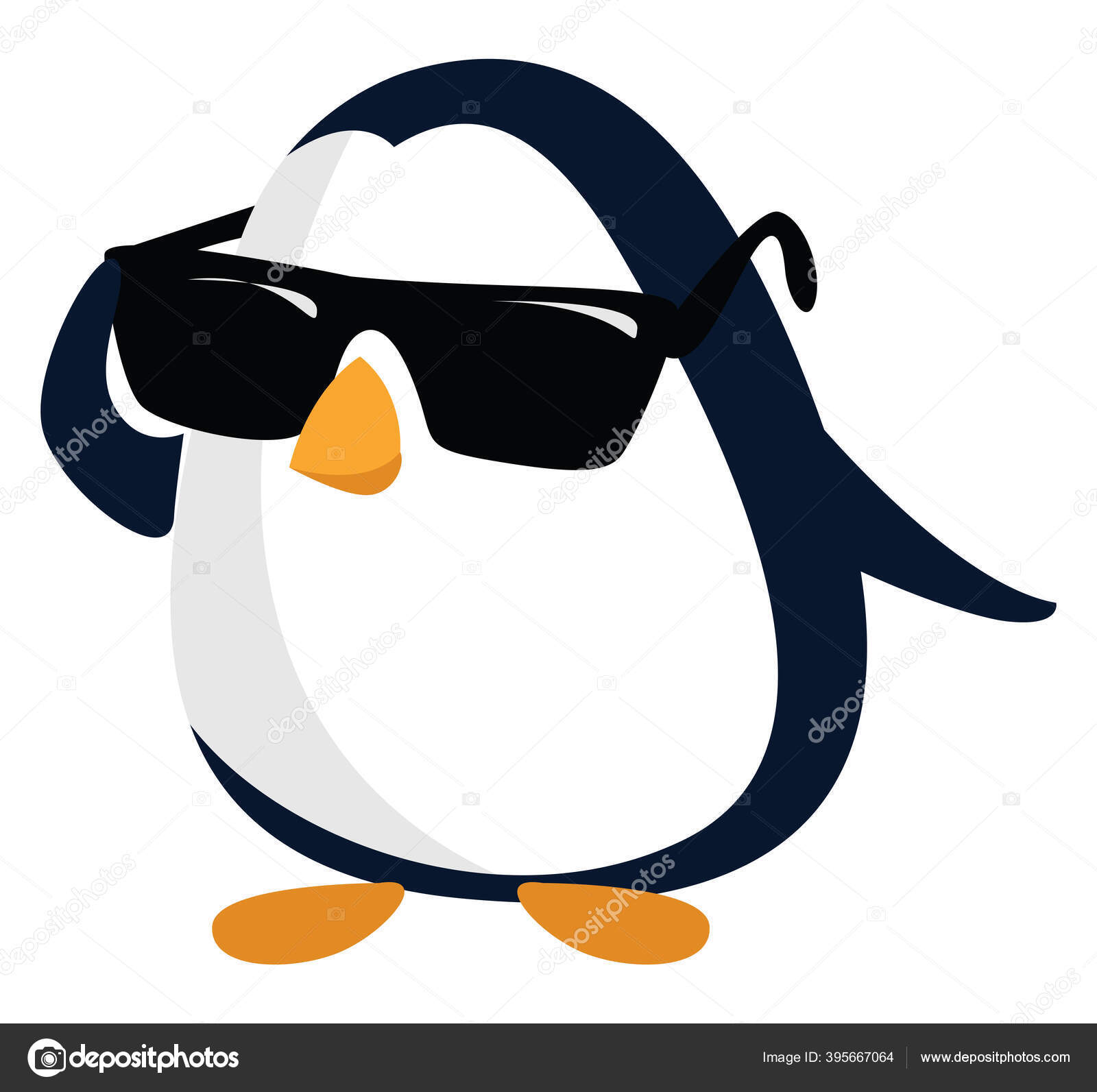 antyder Reklame beskæftigelse Pingvin Med Solbriller Illustration Vektor Hvid Baggrund Stock-vektor af  ©Morphart 395667064
