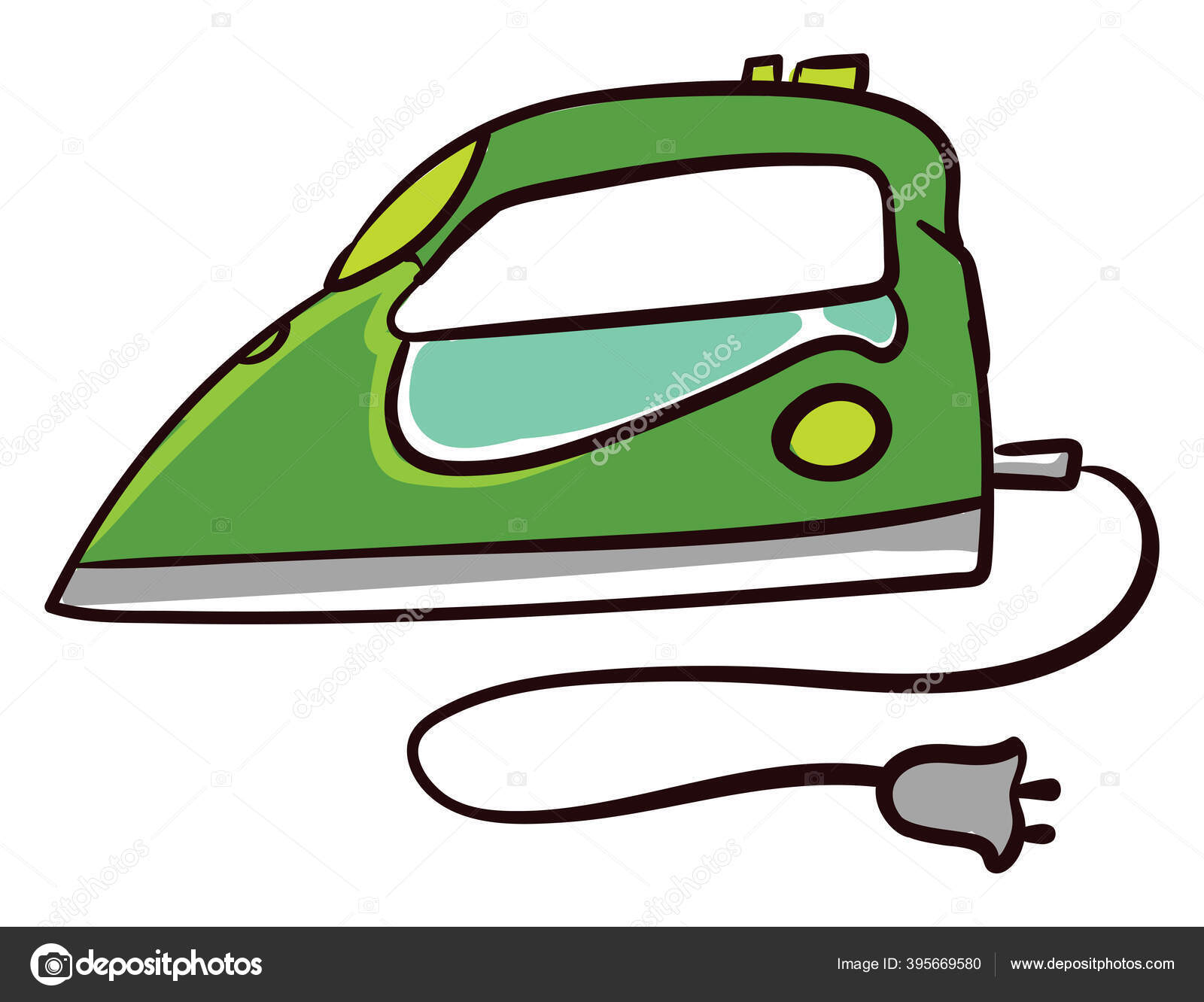 Green Iron Illustration Vector White Background Stock Vector by