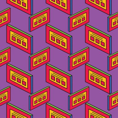 Turuncu kaset, mor arkaplanda pürüzsüz desen.