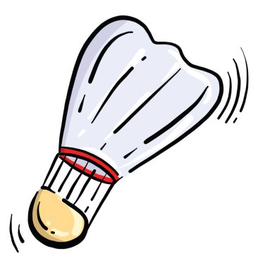 Badminton mekik horozları, illüstrasyon, beyaz arkaplanda vektör