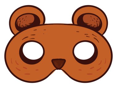 Ayı maskesi, illüstrasyon, beyaz arkaplan vektörü