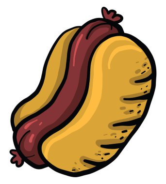 Sosisli sandviç, illüstrasyon, beyaz arkaplan vektörü