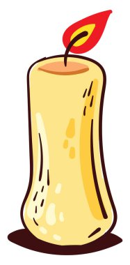 Uzun mum, illüstrasyon, beyaz arkaplanda vektör