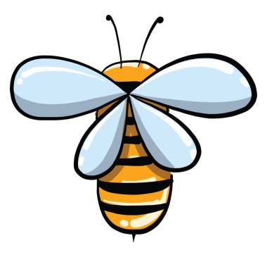 Arı uçuşu, illüstrasyon, beyaz arkaplanda vektör