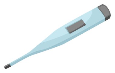 Mavi termometre, illüstrasyon, beyaz arkaplan üzerindeki vektör