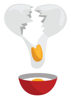 Kırık yumurta, illüstrasyon, beyaz arka planda vektör