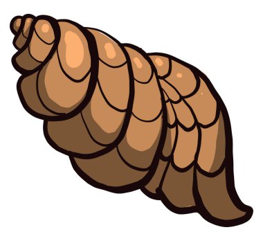 Kahverengi kabuk, illüstrasyon, beyaz arkaplanda vektör