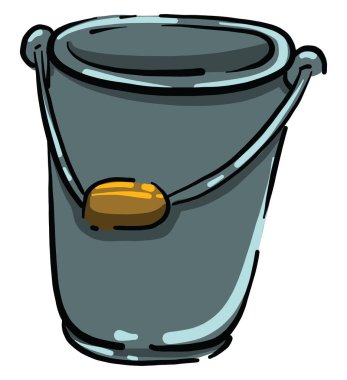 Gümüş kova, illüstrasyon, beyaz arkaplan vektörü