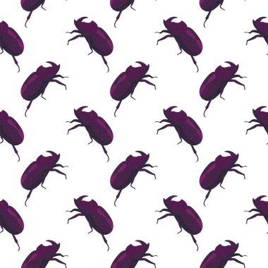 Mor böcekler, beyaz arkaplanda pürüzsüz desen.