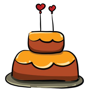 Kalpli pasta, illüstrasyon, beyaz arkaplanda vektör