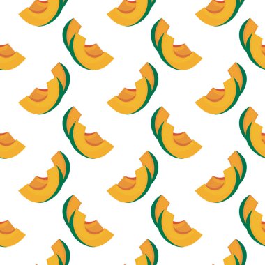 Lezzetli kavun, beyaz arka planda pürüzsüz desen.