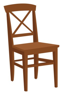Kahverengi sandalye, illüstrasyon, beyaz arkaplanda vektör