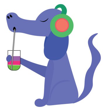 Soğuk köpek, illüstrasyon, beyaz arkaplan vektörü