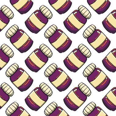 Mor kavanoz, beyaz arkaplanda pürüzsüz desen.