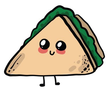 Tatlı sandviç, illüstrasyon, beyaz arkaplanda vektör.