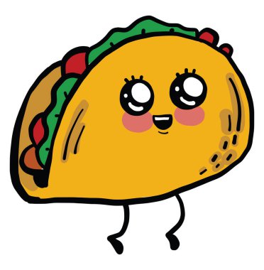 Tatlı taco, illüstrasyon, beyaz arkaplanda vektör