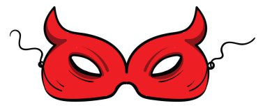 Şeytan maskesi, illüstrasyon, beyaz arkaplan üzerindeki vektör