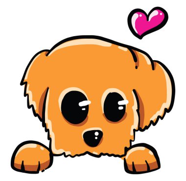 Şirin küçük köpek, illüstrasyon, beyaz arkaplanda vektör