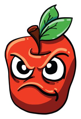 Kızgın elma, illüstrasyon, beyaz arkaplanda vektör