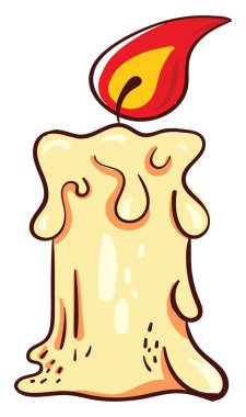 Yağlı mum, illüstrasyon, beyaz arkaplan vektörü