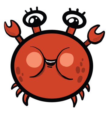 Yağlı kırmızı yengeç, illüstrasyon, beyaz arkaplanda vektör