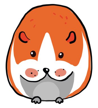 Şişman hamster, illüstrasyon, beyaz arka planda vektör