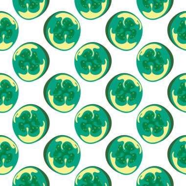 Yeşil feijoa, beyaz arkaplanda pürüzsüz desen.