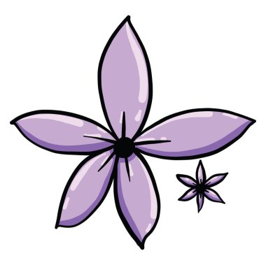 Mor çiçek, illüstrasyon, beyaz arkaplanda vektör