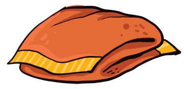 Turuncu havlu, illüstrasyon, beyaz arkaplanda vektör