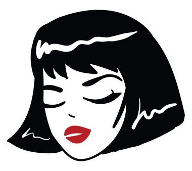 Gözleri kapalı, resimli, beyaz arkaplanda vektör