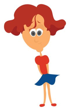 Etekli kız, illüstrasyon, beyaz arka planda vektör