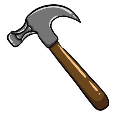 Tahta çekiç, illüstrasyon, beyaz arkaplanda vektör