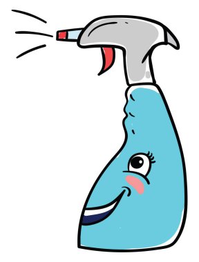 Mutlu şişe spreyi, illüstrasyon, beyaz arkaplanda vektör