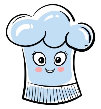 Mutlu aşçı şapkası, illüstrasyon, beyaz arka planda vektör