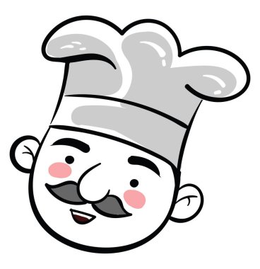 Mutlu aşçı, illüstrasyon, beyaz arkaplan vektörü