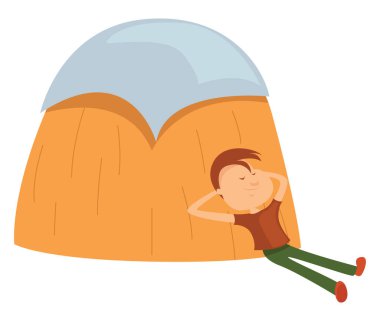 Samandaki adam, illüstrasyon, beyaz arka plandaki vektör