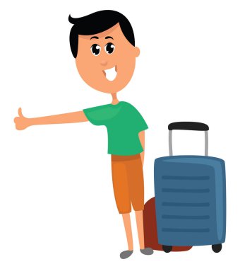 Otostop, illüstrasyon, beyaz arka planda vektör