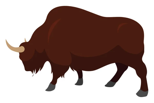 American Bison Illustration Vector White Background — Stock Vector
