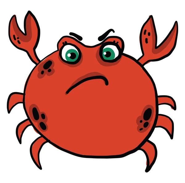 Angry Crab Illustration Vector White Background — Stock Vector