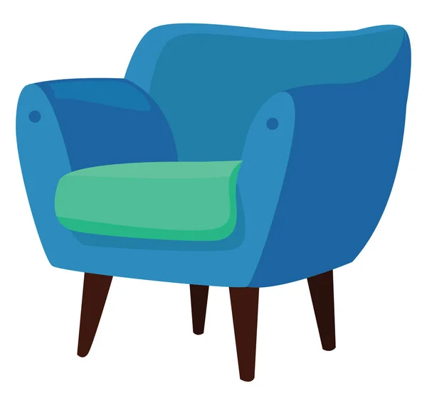 Sillón Azul Ilustración Vector Sobre Fondo Blanco — Vector de stock