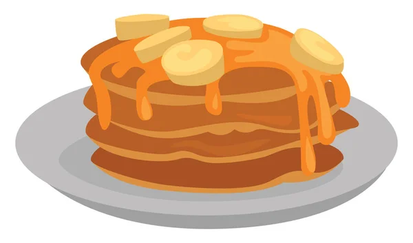 Pancakes Piatto Illustrazione Vettore Sfondo Bianco — Vettoriale Stock