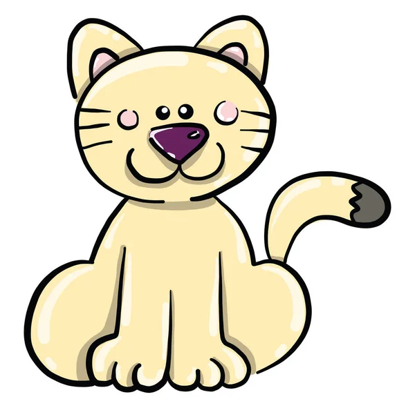 Krásná Kočka Ilustrace Vektor Bílém Pozadí — Stockový vektor