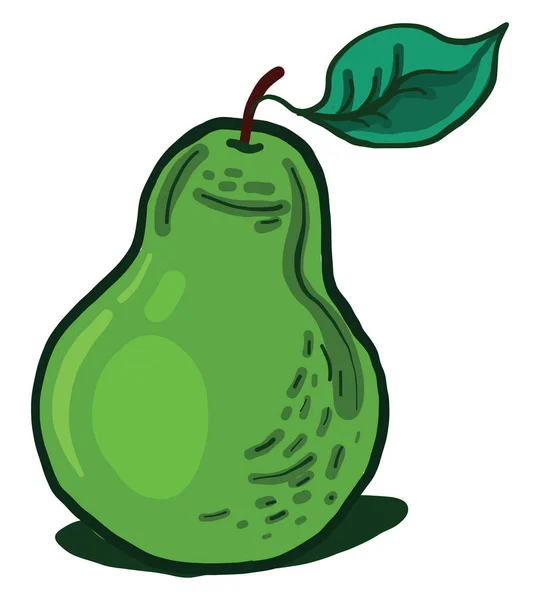 Green Pear Illustration Vector White Background — Stock Vector