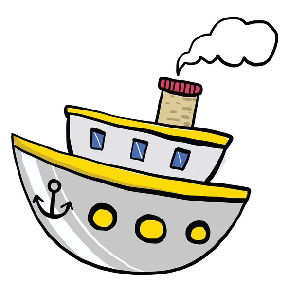 Schönes Schiff Illustration Vektor Auf Weißem Hintergrund — Stockvektor