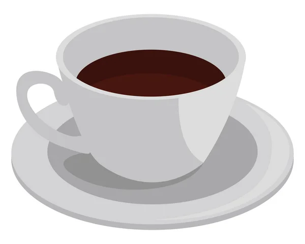 Beker Van Zwarte Koffie Illustratie Vector Witte Achtergrond — Stockvector