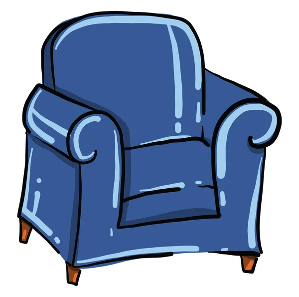 蓝色扶手椅 白色背景上的矢量 — 图库矢量图片
