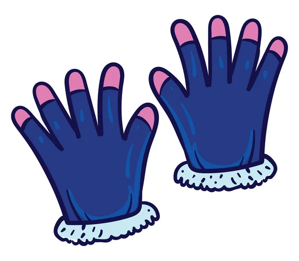 Guantes Infantiles Azules Ilustración Vector Sobre Fondo Blanco — Archivo Imágenes Vectoriales