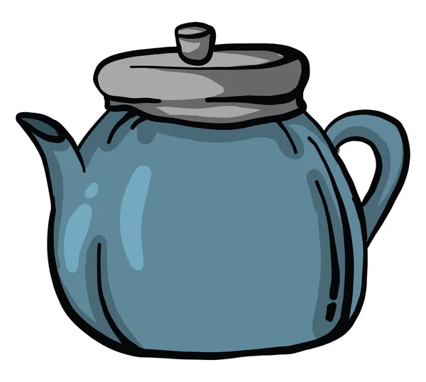 Große Blaue Kaffeekanne Illustration Vektor Auf Weißem Hintergrund — Stockvektor